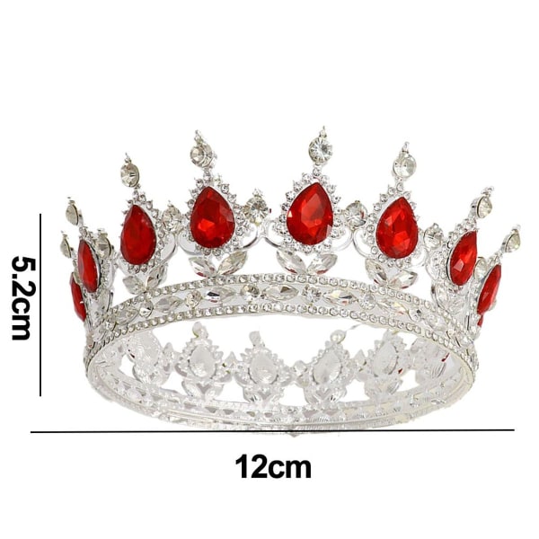 Birthday Tiara Crown Topper, Beautiful Crystal Metal Crown in Red