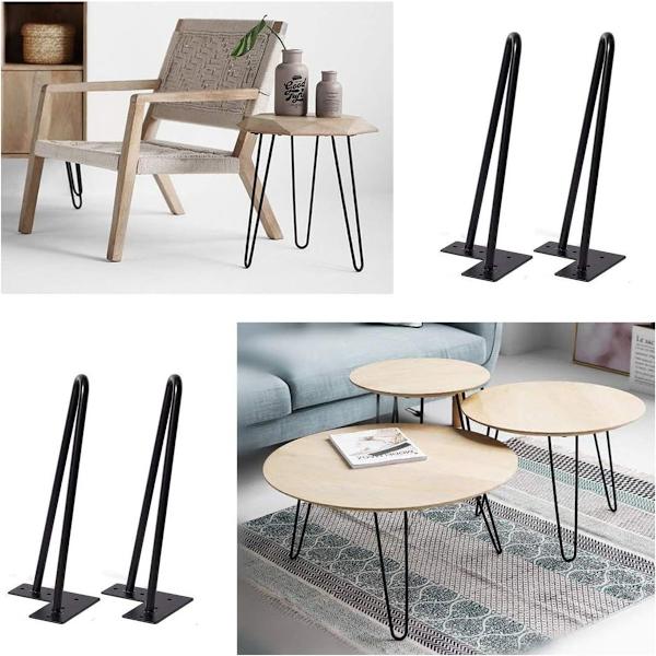 Bordben 4 tommer sæt med 4, DIY møbler metalbordben perfekt til KLB