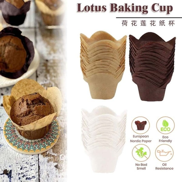 Muffins- och muffinsformar av bakplåtspapper, 250 bitar | Smörj brun KLB