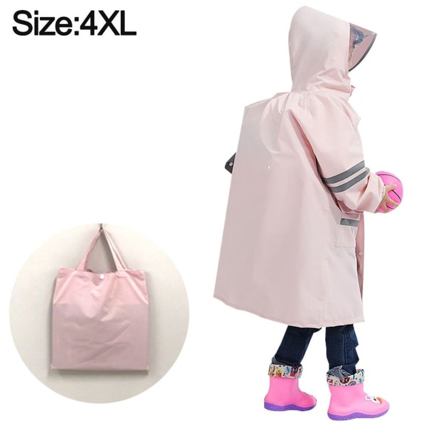 Pink children's raincoat with school bag, children's hat, student, 4XL KLB