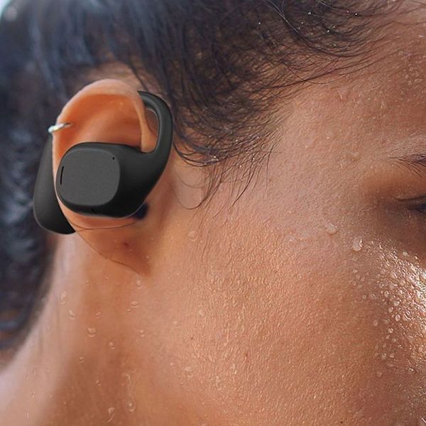 Open-ear luftledningshovedtelefoner til børn og voksne, sort