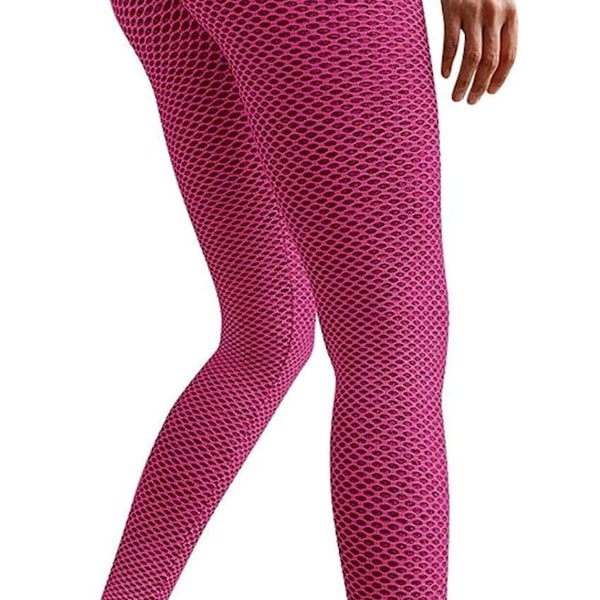 Berømte leggings, kvinners rumpe løftende yogabukser høye 03 rosa KLB