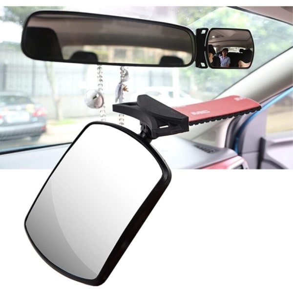 Baby Car Mirror, Unbreakable Baby Car Rearview Mirror, Baby Monitoring Mirror with 360° Rotation, 8×6cm, with 3M Viscose for New Parents KLB
