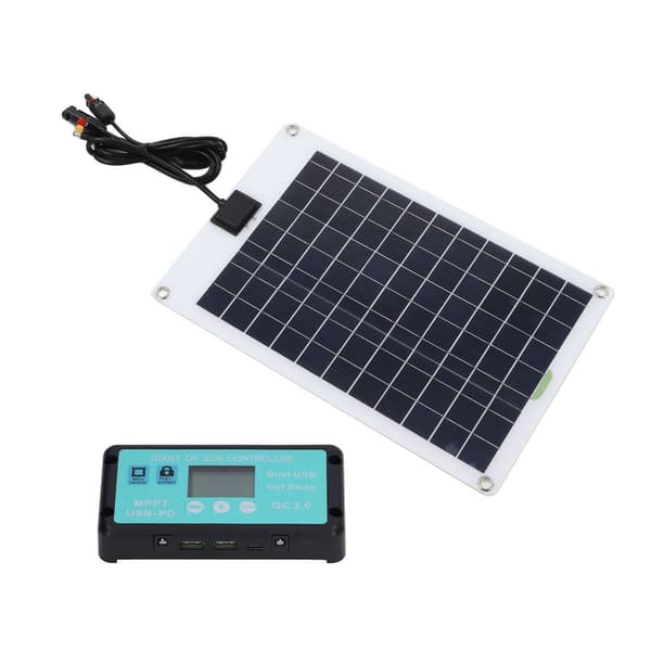 Solcellepaneler 1 for 5 50W Solcellepanel Batterilader med KLB