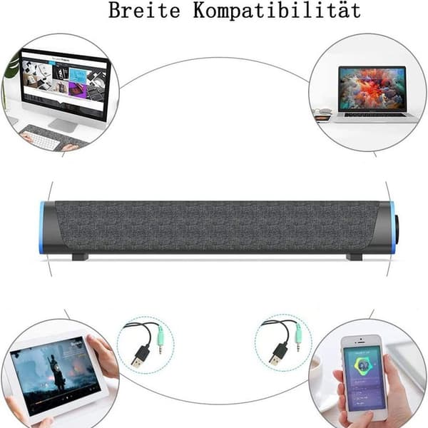 Soulion R30 Datorhögtalare, USB-drivna små PC-högtalare,