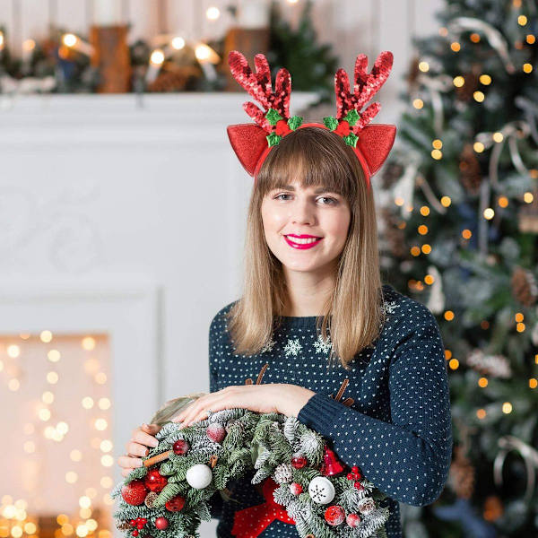 2 stk. Gevir Hovedbøjle Rådyr Hovedbøjle Jul Påske Hovedbeklædning med