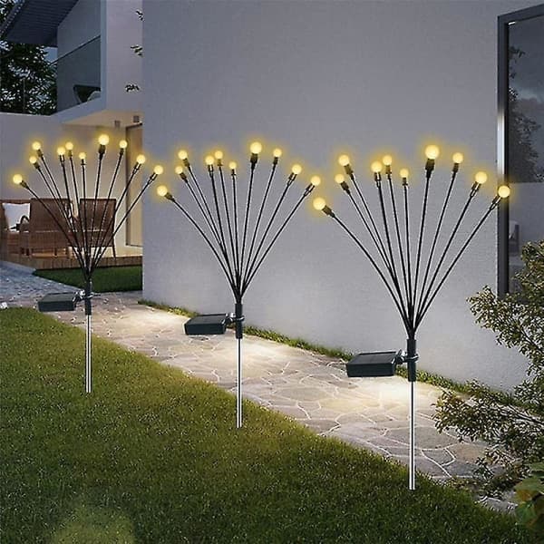 2-pack 10 solcellslampor, 10 LED utomhus vattentäta solcellslampor