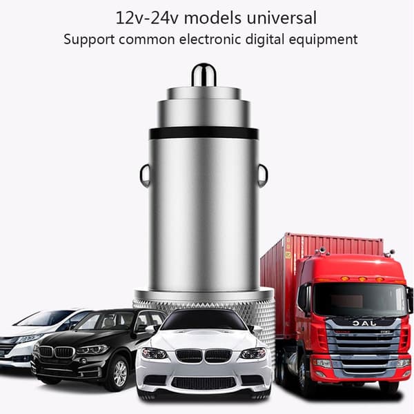 USB-oplader Metal Mini Billader Dual USB Billader med KLB