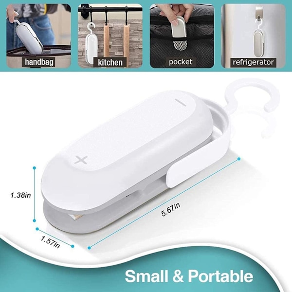 Mini Sealer, Bærbar Forseglingsmaskin, Husholdnings Forseglingsmaskin for Plastposer, Matlagring og Kornposer Sealer