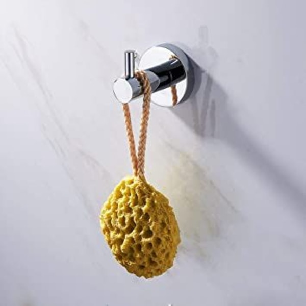 2 stk. håndklædekrog rund rustfrit stål vægmonteret enkelt frakke hat bøjle til badeværelse køkken toilet skabe
