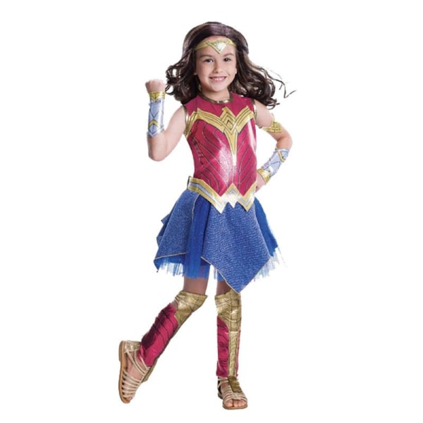 Wonder Woman Barn Jenter Cosplay Kostyme Party Ball Halloween Fancy Dress Up Antrekkssett Gaver 7-8 år