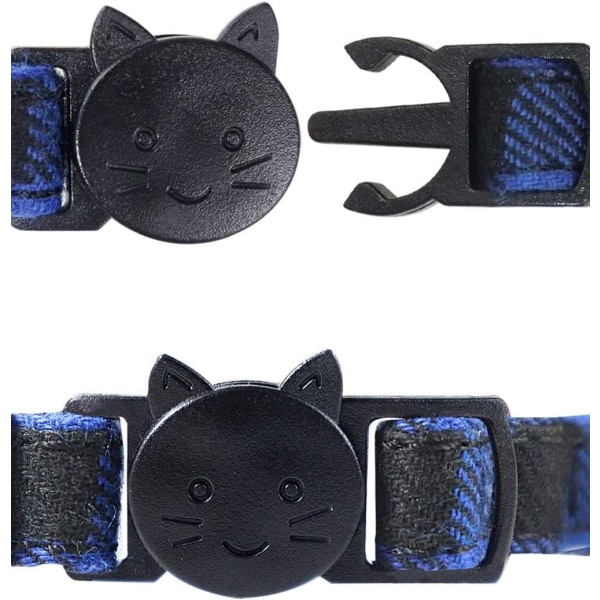 Anti-choke kattehalsbånd, kattehalsbånd med klokke og sløyfe, søte halsbånd for kattunger og katter, 1 pakke, blå