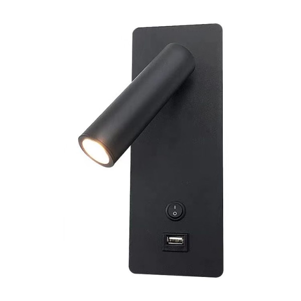 Nior sovrumsvägglampor LED vägglampa inomhus trappa vägglampa sänggavelbrytare/LED 3W CREE COB/garage hall h tel 360 graders rotation