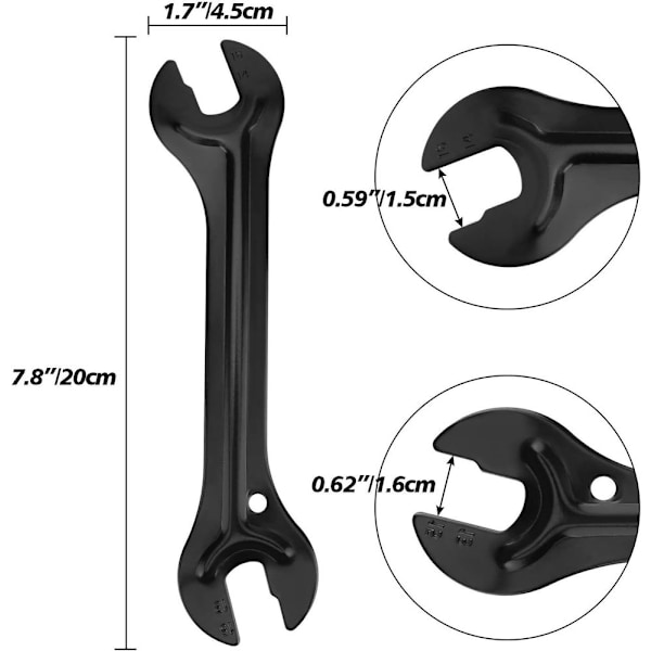 2 stk. Cykelnavnøgle 13/14/15/16mm Cykel Reparationsværktøj