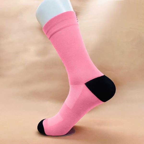 Merinoull ridningstrømper rosa + hvit KLB