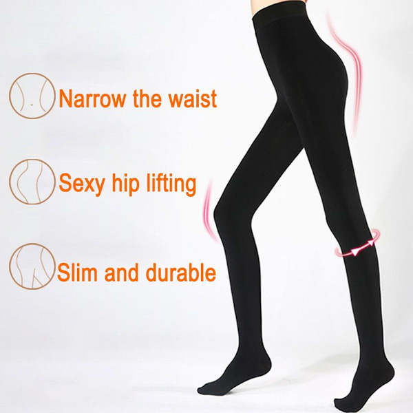 Dam vinter termiska tights med ogenomskinlig fleecefoder Svart-Foot KLB