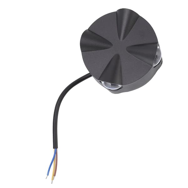LED væglampe, rund, aluminium, sort, industriel stil KLB
