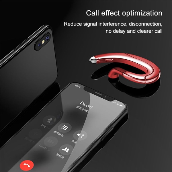 Business Bluetooth Handsfree Single Red