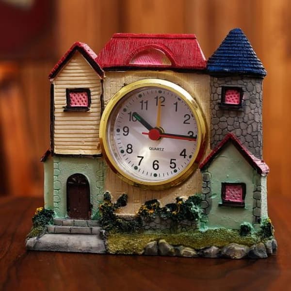 2 st slott väckarklocka hem skrivbordsdekoration (ljusgrön)