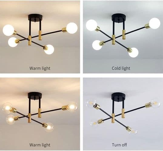 Retro Loftlampe, E26 Industriel Loftlampe, 70cm Diameter, til