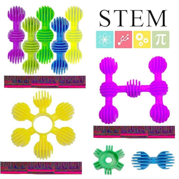 Rainbow Star Flex Create Puzzle - STEM-leksaker - Hjärnbyggande leksaker för barn, pedagogiskt alternativ till byggklossar - Säkert material för barn (med förvaringsväska)