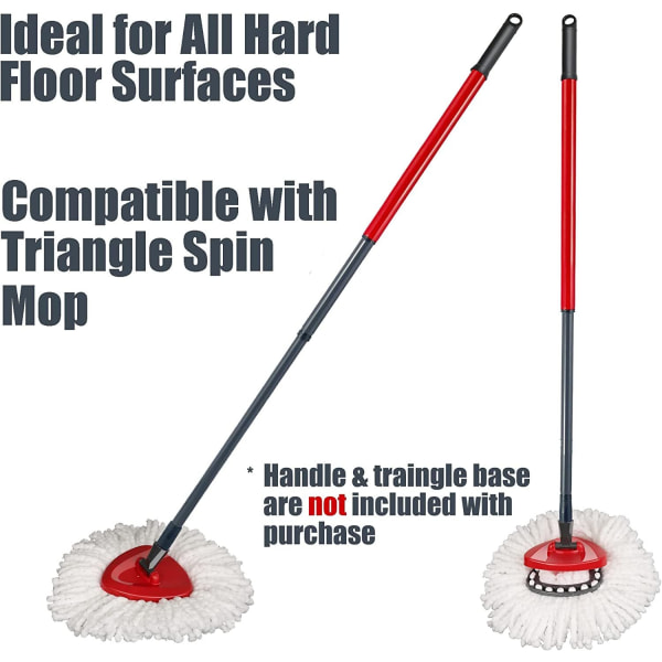 Ersättningsmopphuvud [3-pack] Mopppåfyllning kompatibel med O Cedar EasyWring Spin Mop-Microfiber, djuprengöring, maskintvättbar och lätt att fylla på