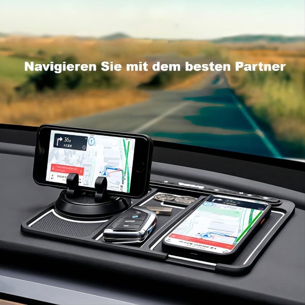 Mobiltelefonholder bil til 4-i-1, anti-skrid mat bil mobiltelefon, med 360 grader