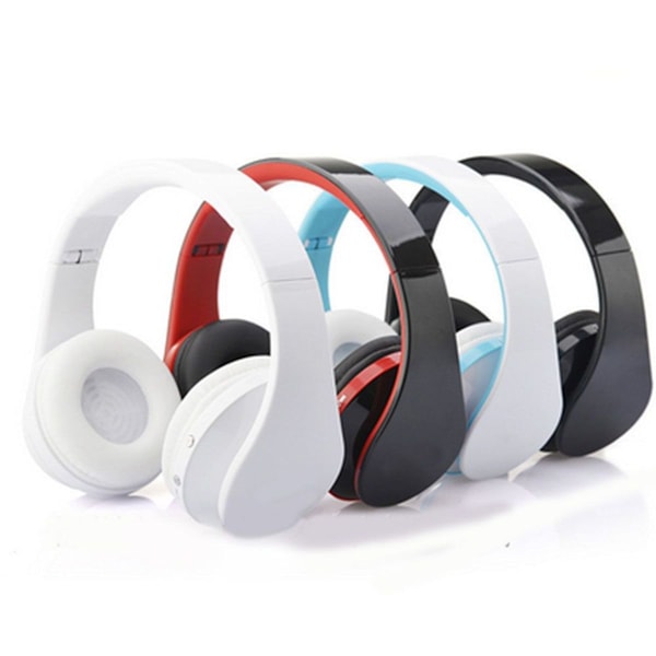 Trådløse Bluetooth-hodetelefoner, over-ear headset med blå