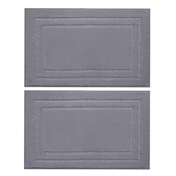 2pcs light gray bathroom absorbent floor mats, toilet door mats, toilet non-slip mat KLB