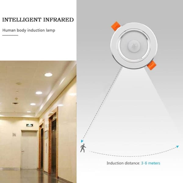 LED-taklampa med rörelsesensor, inredningsbelysning, perfekt för restauranger, badrum