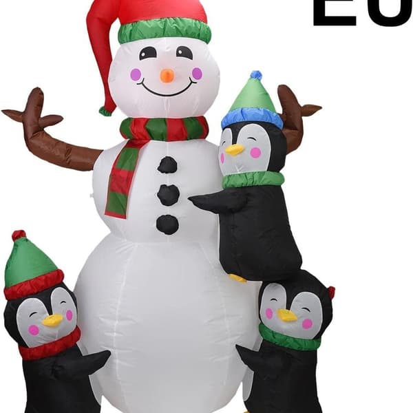 Oppustelig juledekoration, pingvin, stor og lysende oppustelig pingvin