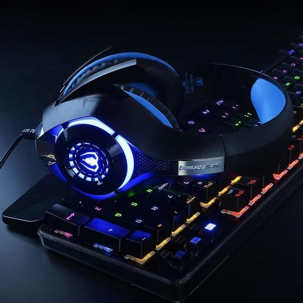 Gaming headset med mikrofon for PC/PS4/Xbox one/Playstation 4 (blå)