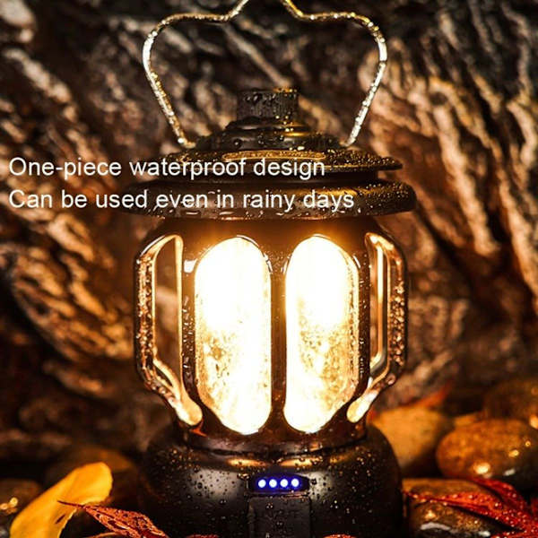 LH-B46 LED Retro Bärbar Tältlampa, Bärbar USB Laddningsbar Campinglampa