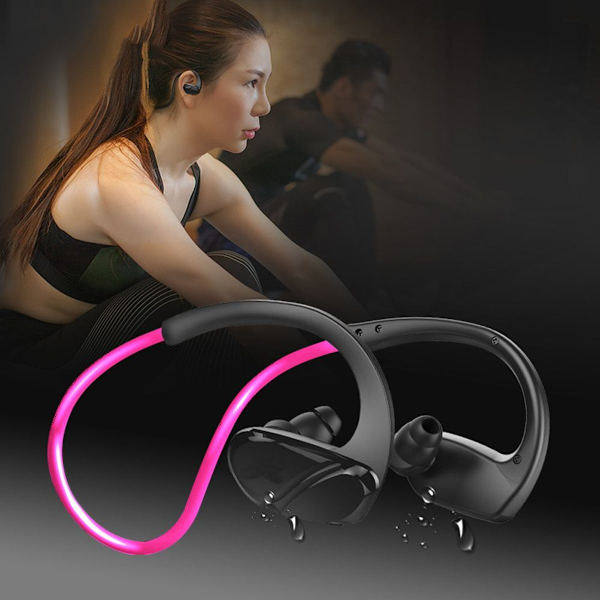 Bluetooth-hodetelefoner Svettebestandige Bluetooth Rosa