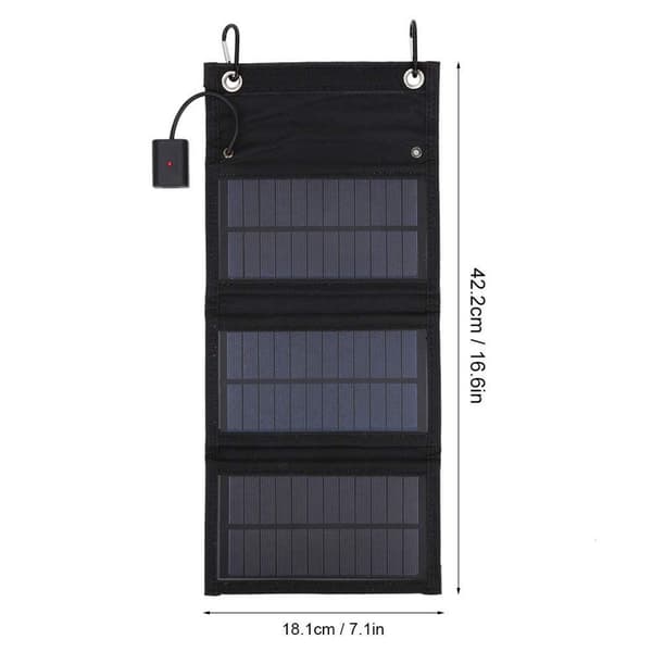 Bærbar solcellelader, foldbart solpanel, 15W solenergibank