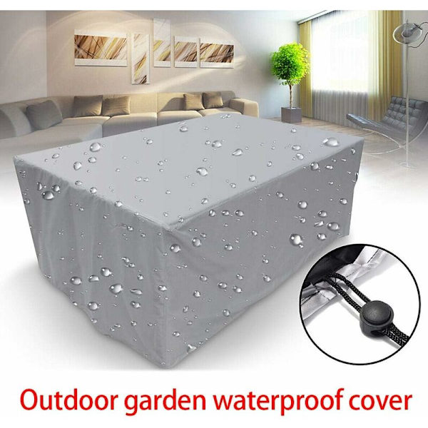 Rektangulärt skyddande överdrag för trädgårdsmöbler, vattentätt och anti-UV, för utomhus, trädgård, terrass, exteriör 205 × 104 × 71cm Silver KLB