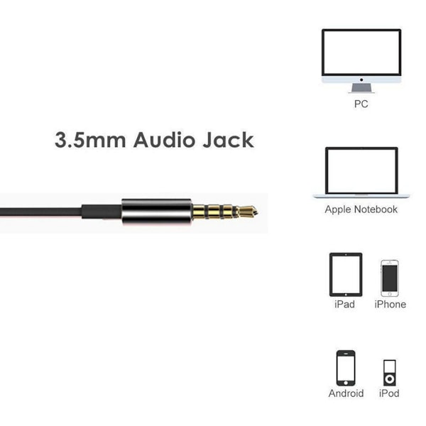 In-ear-hovedtelefoner, støjisolerende øretelefoner, hovedtelefoner, sort