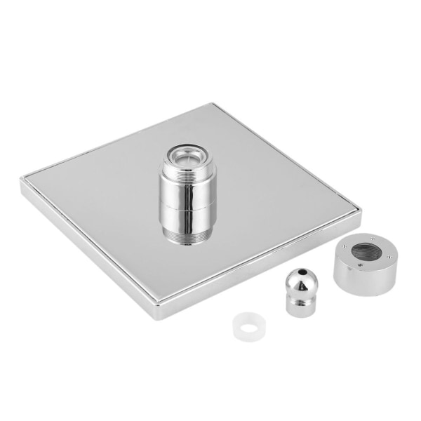 20 cm firkantet brusehoved med LED-lys, 3 farveskiftende KLB