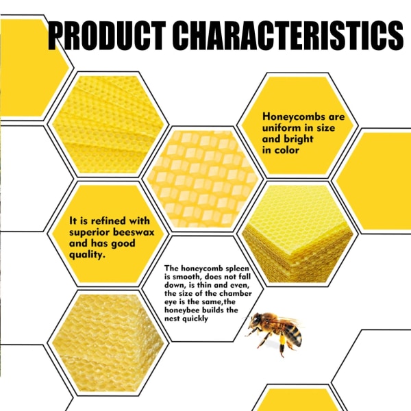 10 kpl Mehiläisvaha Foundation Mehiläispesän pohjalevyt Mehiläishoidon kasvatustyökalut kynttilänvalmistukseen, askarteluun, mallintamiseen, vahaukseen, purkkien sulkemiseen