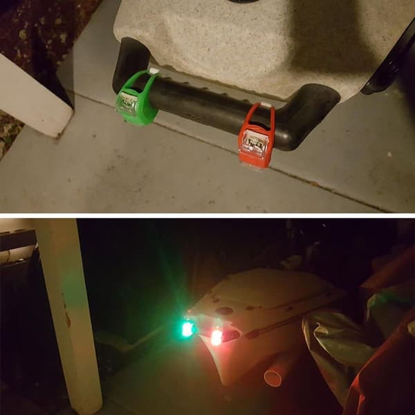 2-pack röda och gröna LED-navigeringsljus för båt kajak