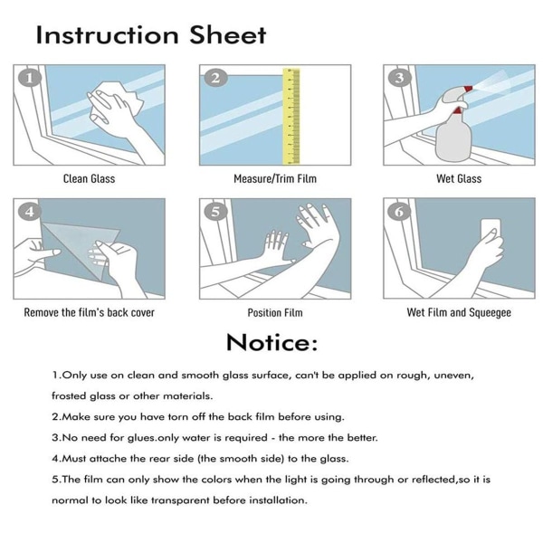 Vindusfilm Dekorativ personvernfilm 3D uten lim Holografisk glassklistremerke KLB