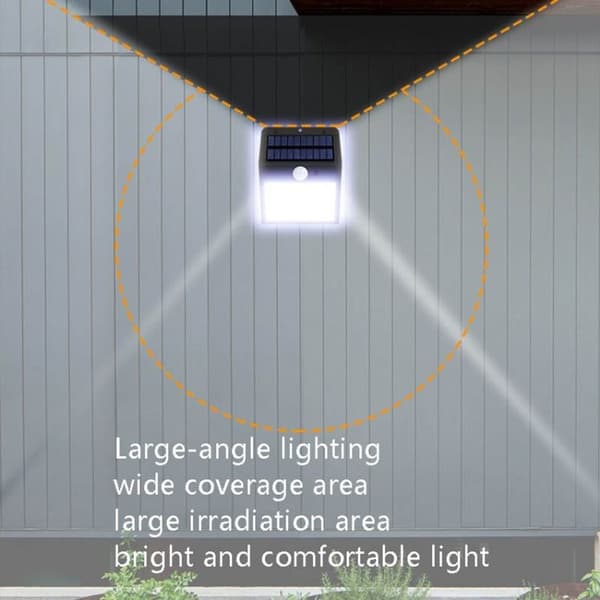 LED Solcelle Sensor Lys Vanntett Smart Lysstyring Vegglampe (Kald Hvit)