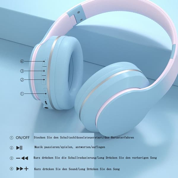 Bluetooth-hörlurar med inbyggd mikrofon och vikbara trådlösa