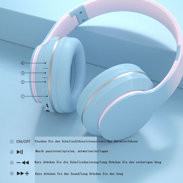 Bluetooth-kuulokkeet, sisäänrakennetulla mikrofonilla ja taitettavalla langattomalla