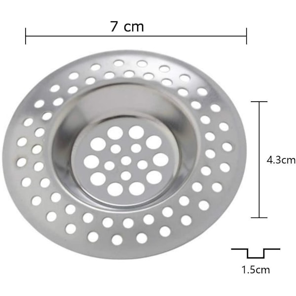 4 x filtre - rustfrit stål si til vask håndvask badekar