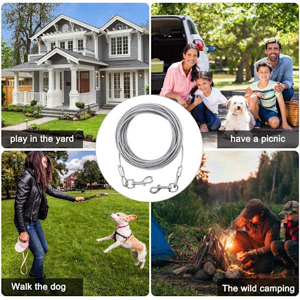 Line til hunde under 80 kg, dobbelt endet en til to hundeline, kæledyrsline til små, mellemstore eller store hunde rød 10M