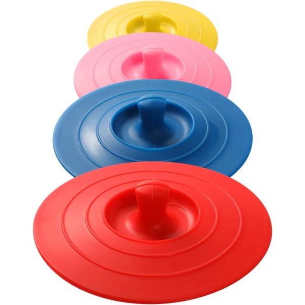 Silikonkopplock (4-pack) Flerfärgade silikonlock för koppar, muggar, tekannor, flexibla kopplock Varma kopplock för kaffe och te