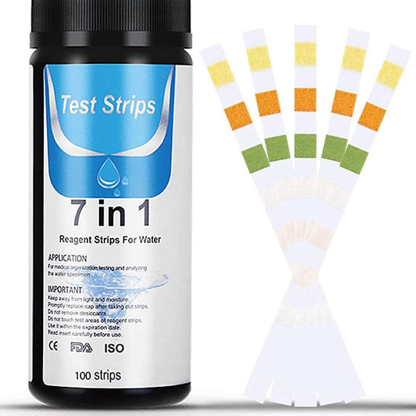 Dustgo PH teststrimler pool 7 i 1 teststrimler whirlpool akvarium svømmebassin