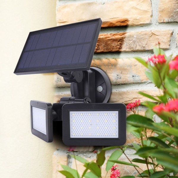 Solcellsradar induktions utomhusvägglampa 48 LED 360 grader KLB