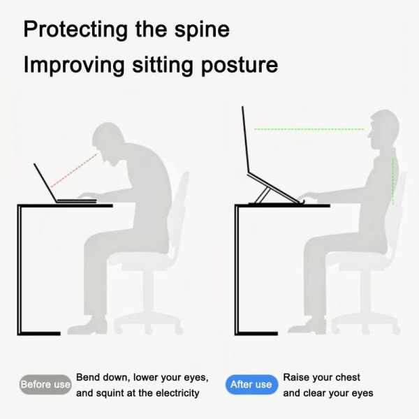 Justerbar bærbar computer stand, bærbar computerstativ i grå